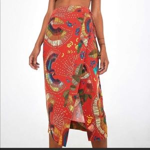 Anthropologie FARM RIO Carnaval Midi Wrap Skirt NWT